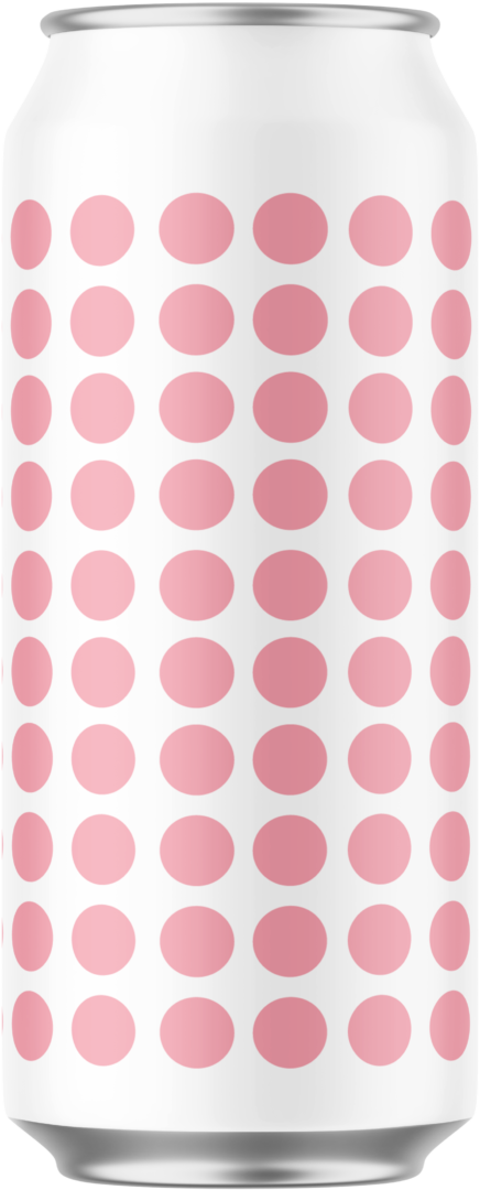 Rosé Gold Can design featuring a grid of pink dots on white