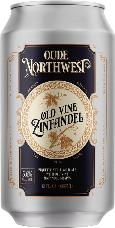 Old Vine Zinfandel Piquet-Style Wild Ale 12oz. Can Label by Oude Northwest